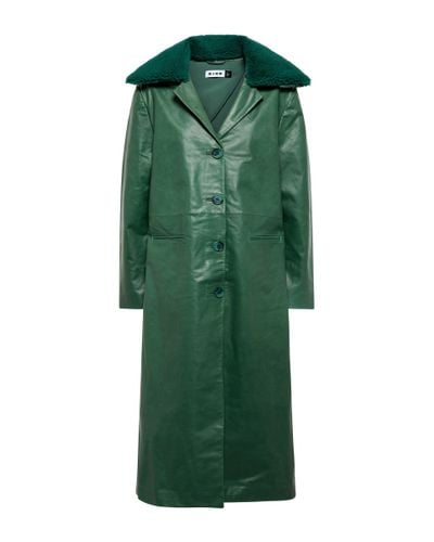 RIXO London Lindsey Leather Coat - Green