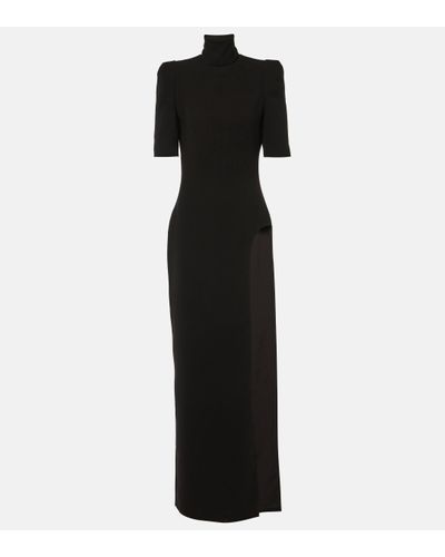 Monot Turtleneck Crepe Dress - Black