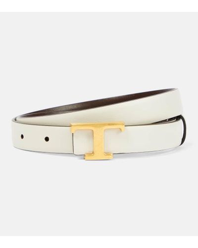 Tod's Timeless T Reversible Leather Belt - Metallic