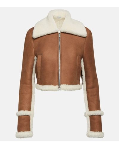 Magda Butrym Shearling-lined Suede Jacket - Brown