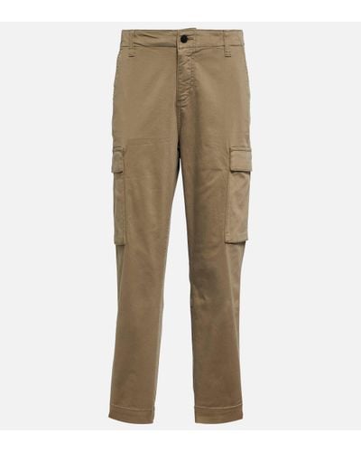AG Jeans Cropped Cotton-blend Cargo Trousers - Natural