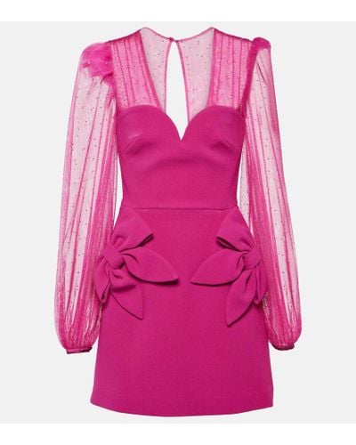 Rebecca Vallance Lilah Embellished Crepe Minidress - Pink