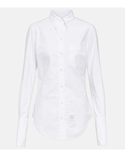 Thom Browne Camicia in popeline di cotone - Bianco