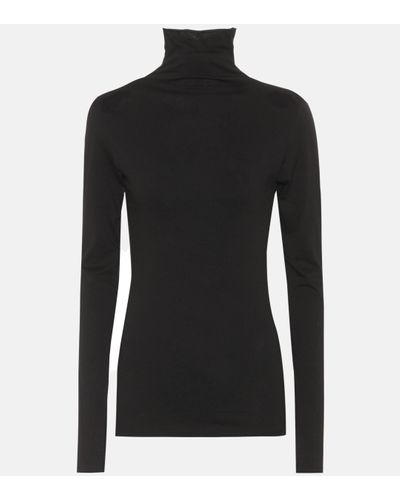 Velvet Talisia Cotton Turtleneck Top - Black