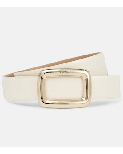 Roger Vivier Viv' Choc Leather Belt - Natural