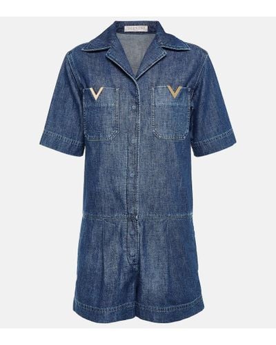 Valentino Jumpsuit corta di jeans - Blu