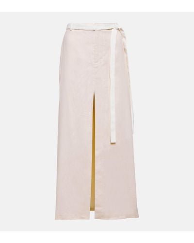Sir. The Label Dune Mid-rise Linen-blend Maxi Skirt - White