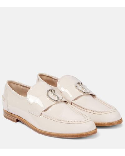Christian Louboutin Cl Moc Patent Leather Loafers - White