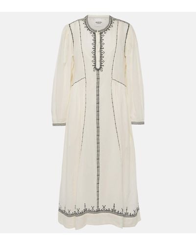 Isabel Marant Pippa Embroidered Cotton Midi Dress - White