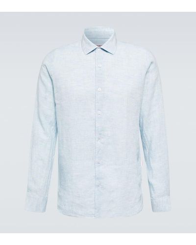 Orlebar Brown Giles Linen Shirt - Blue