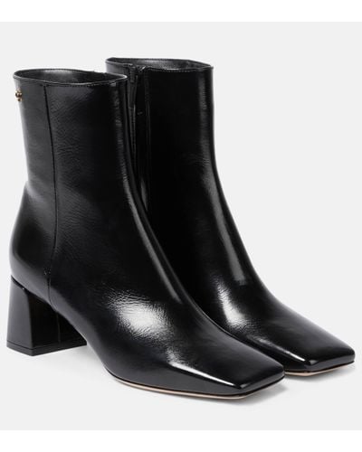 Gianvito Rossi Freeda Leather Ankle Boots - Black