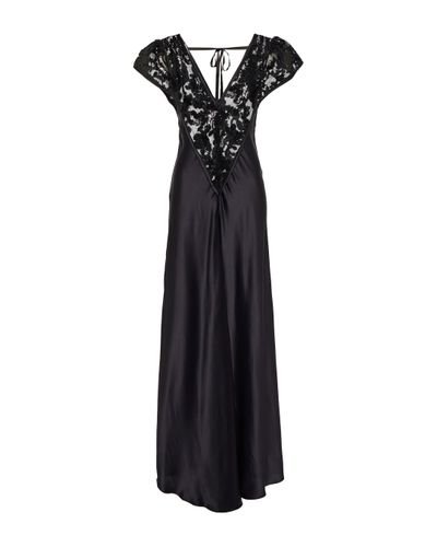 Rodarte Sequin-embellished Silk Satin Gown - Black