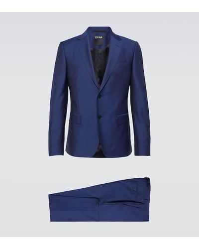 Zegna Anzug aus Wolle und Mohair - Blau