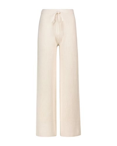 JOSEPH Crispy Wide-leg Cotton-blend Trousers - Natural