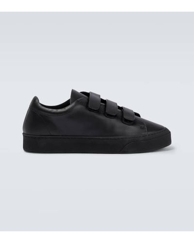 The Row Dean Leather Low-top Sneakers - Black