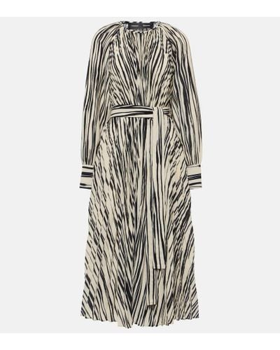 Proenza Schouler Carol Striped Chiffon Midi Dress - Natural