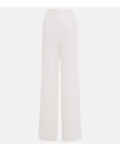 Valentino Pantalones rectos de seda - Blanco