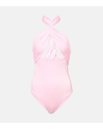 Giambattista Valli Cutout Halterneck Swimsuit - Pink
