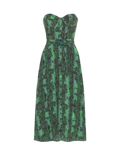 ROTATE BIRGER CHRISTENSEN Kleid mit Schlangenleder-Print - Grün