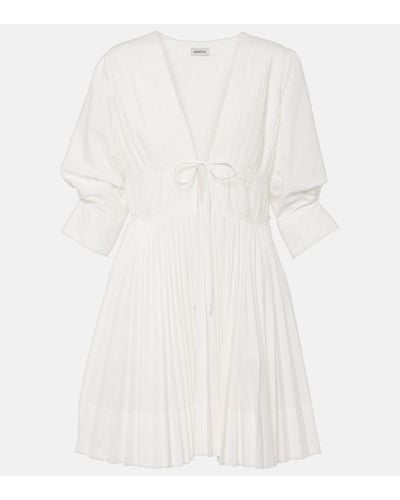 Jonathan Simkhai Steph Pleated Cotton-blend Minidress - White