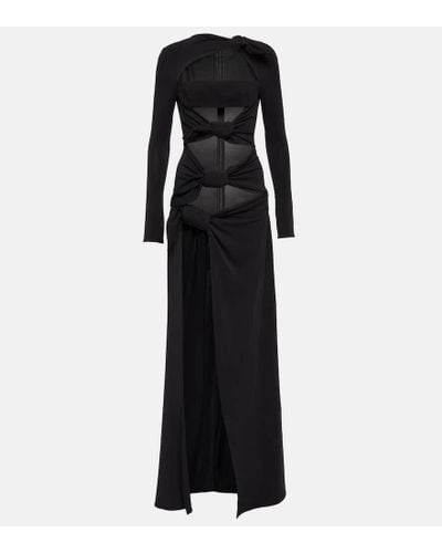 The Attico Cutout Crepe Gown - Black