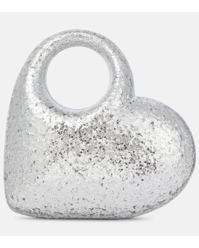 Aquazzura Heart Embellished Clutch - Metallic