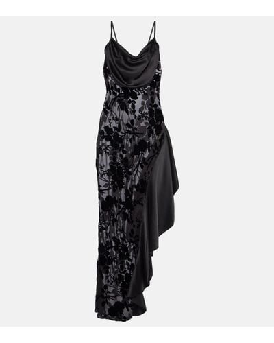 Rodarte Asymmetrical Bias Slip Dress - Black
