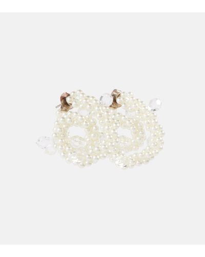 Simone Rocha Verzierte Ohrringe mit Zierperle - Weiß