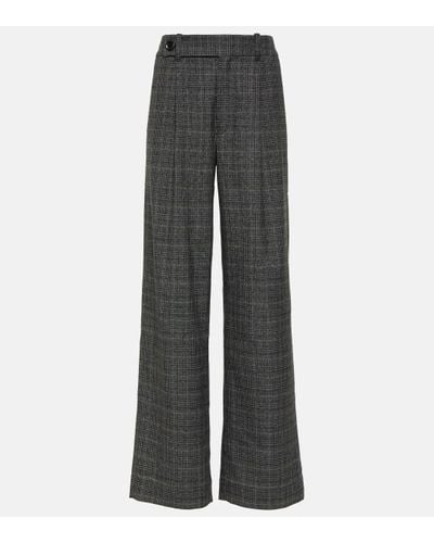 Proenza Schouler White Label Checked Wide-leg Trousers - Grey