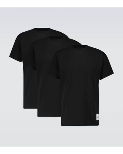 Jil Sander Pack de tres camisetas de algodon - Negro