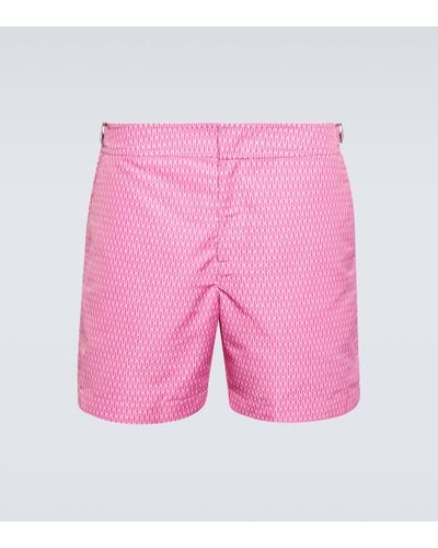 Orlebar Brown Bulldog Printed Swim Shorts - Pink