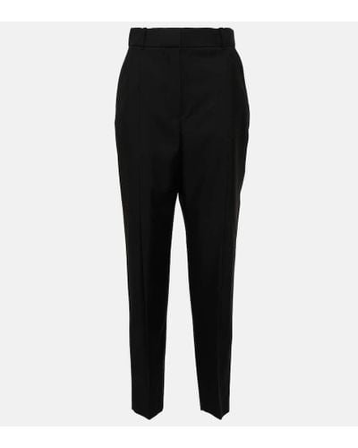 Alexander McQueen Wool Tuxedo Pants - Black