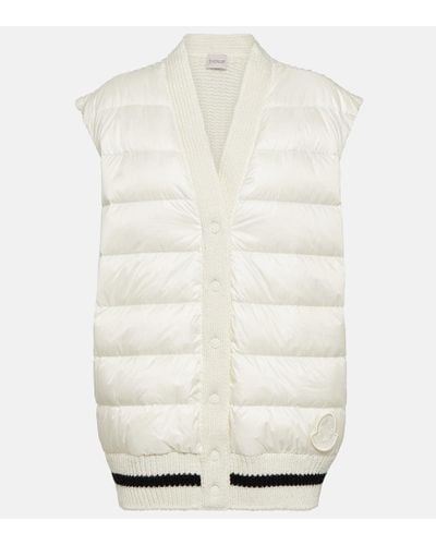 Moncler Down-paneled Vest - White