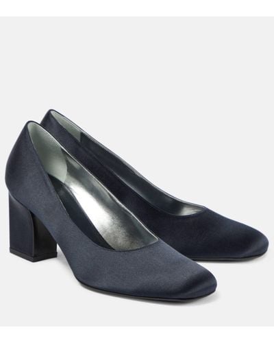 The Row Fiore Satin Court Shoes - Blue