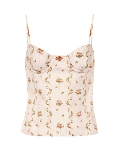 Brock Collection Camisole Oboe a stampa floreale in cotone - Neutro