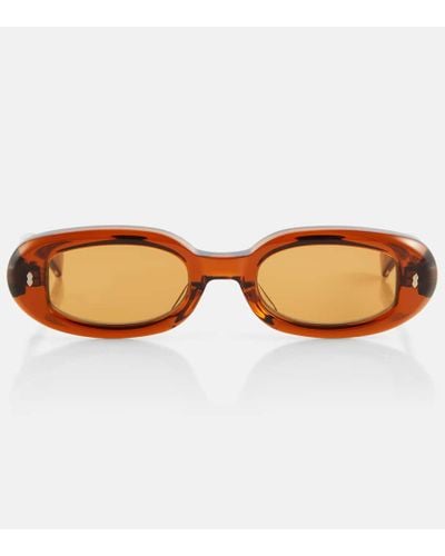 Jacques Marie Mage Besset Oval Sunglasses - Brown