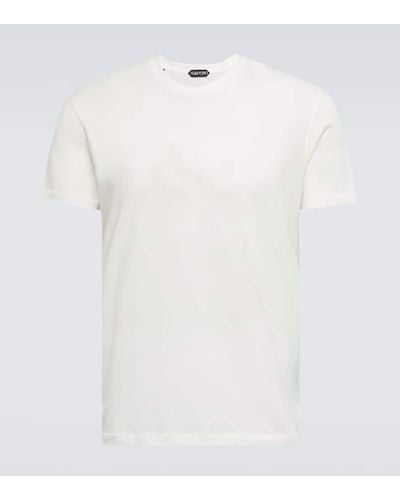 Tom Ford Camiseta de mezcla de algodon - Blanco