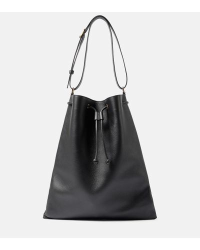 Khaite Bucket-Bag Greta Large aus Leder - Schwarz