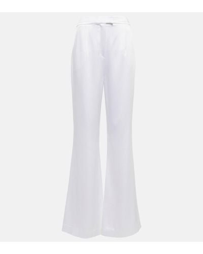 Galvan London Pantalon de mariee ample a taille haute - Blanc