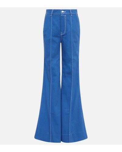 Zimmermann Jean evase High Tide a taille haute - Bleu