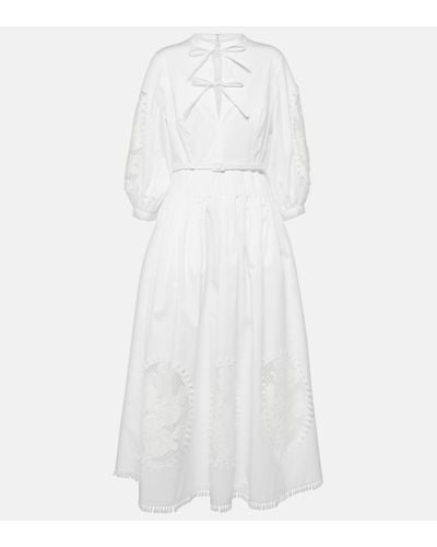 Oscar de la Renta Cotton Blend Maxi Dress - White