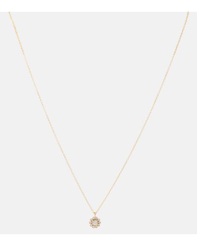 Sophie Bille Brahe Halskette Soleil Simple aus 18kt Gelbgold mit Diamanten - Weiß