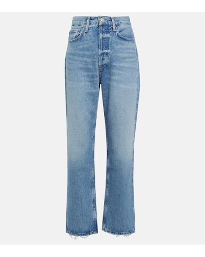 Agolde Mid-Rise Straight Jeans 90's - Blau