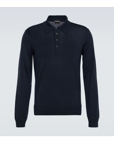 Tom Ford Wool Polo Shirt - Blue