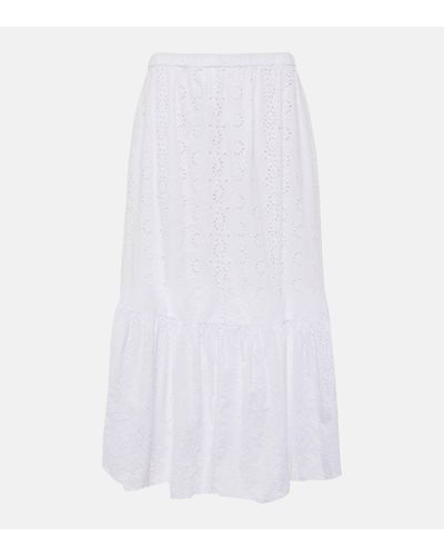 Velvet Amelia Cotton Midi Skirt - White