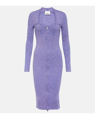 Isabel Marant Zael Wool-blend Midi Dress - Purple