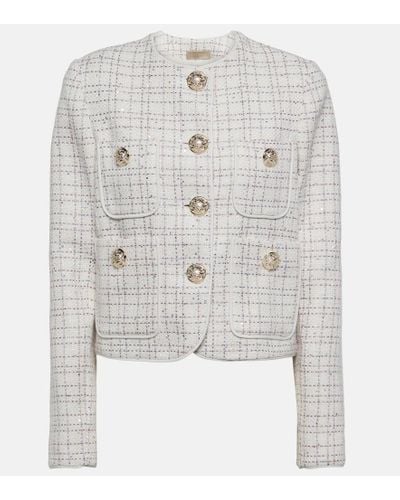 Elie Saab Embellished Tweed Jacket - Gray