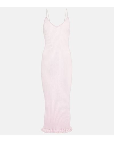 Khaite Nolita Ribbed-knit Slip Dress - Pink