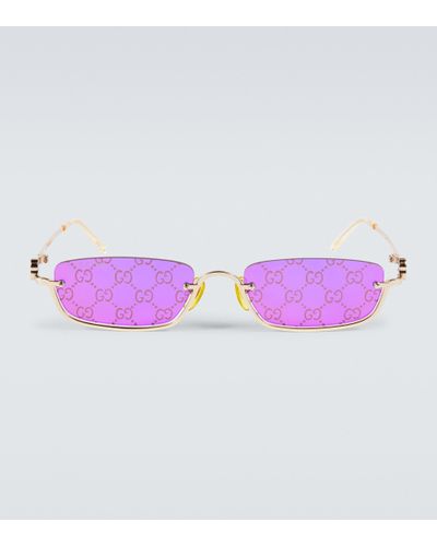 Gucci Eckige Sonnenbrille GG - Lila