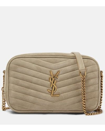 Saint Laurent Lou Mini Leather Crossbody Bag - Natural